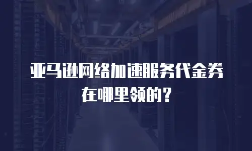 亚马逊网络加速服务代金券在哪里领的？