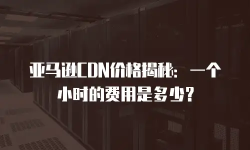 亚马逊CDN价格揭秘：一个小时的费用是多少？