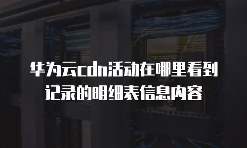 华为云cdn活动在哪里看到记录的明细表信息内容
