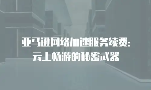 亚马逊网络加速服务续费：云上畅游的秘密武器