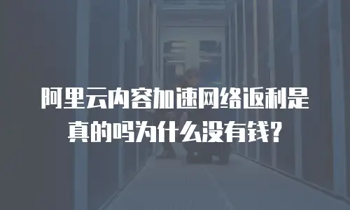 阿里云内容加速网络返利是真的吗为什么没有钱？