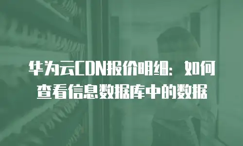 华为云CDN报价明细：如何查看信息数据库中的数据