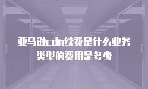 亚马逊cdn续费是什么业务类型的费用是多少