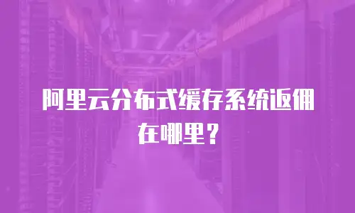 阿里云分布式缓存系统返佣在哪里？