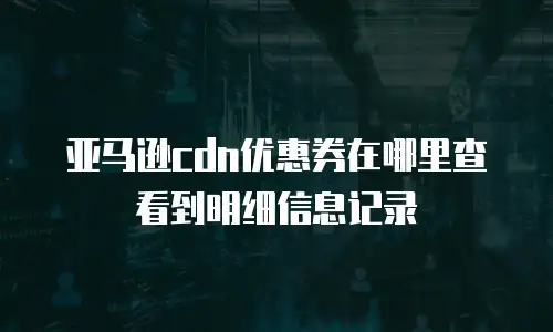 亚马逊cdn优惠券在哪里查看到明细信息记录