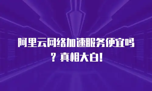 阿里云网络加速服务便宜吗？真相大白！