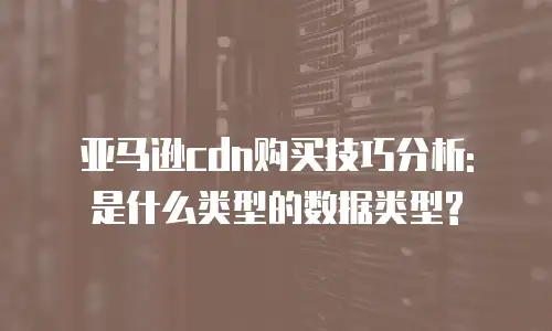 亚马逊cdn购买技巧分析: 是什么类型的数据类型?