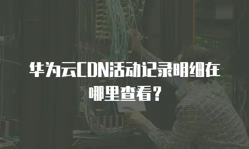 华为云CDN活动记录明细在哪里查看？