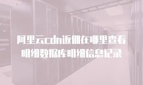 阿里云cdn返佣在哪里查看明细数据库明细信息记录