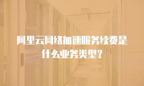 阿里云网络加速服务续费是什么业务类型？