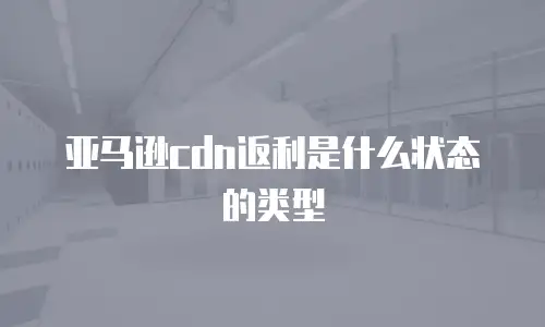 亚马逊cdn返利是什么状态的类型