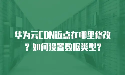 华为云CDN返点在哪里修改？如何设置数据类型？