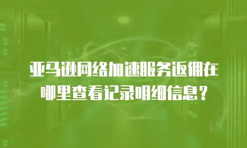 亚马逊网络加速服务返佣在哪里查看记录明细信息？