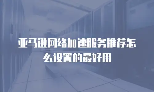亚马逊网络加速服务推荐怎么设置的最好用