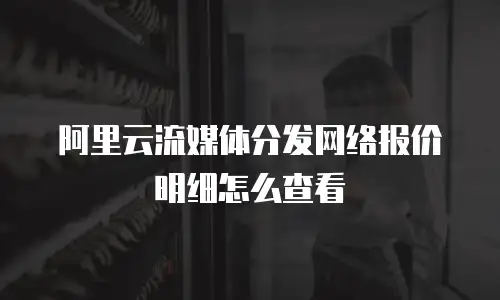 阿里云流媒体分发网络报价明细怎么查看
