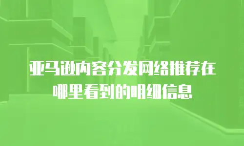 亚马逊内容分发网络推荐在哪里看到的明细信息