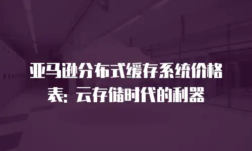 亚马逊分布式缓存系统价格表: 云存储时代的利器