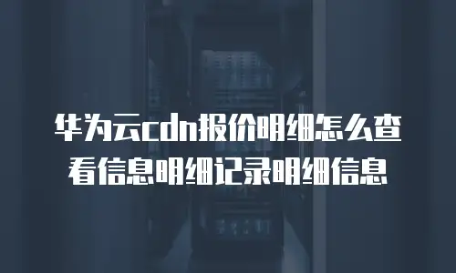 华为云cdn报价明细怎么查看信息明细记录明细信息