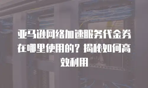 亚马逊网络加速服务代金券在哪里使用的？揭秘如何高效利用