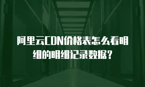 阿里云CDN价格表怎么看明细的明细记录数据？