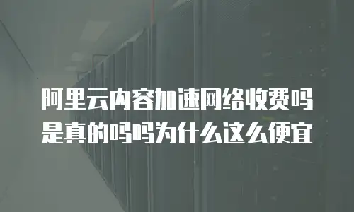 阿里云内容加速网络收费吗是真的吗吗为什么这么便宜