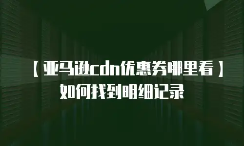 【亚马逊cdn优惠券哪里看】如何找到明细记录