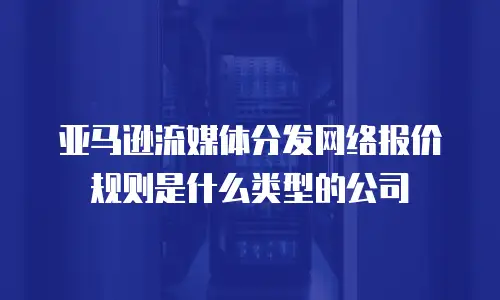 亚马逊流媒体分发网络报价规则是什么类型的公司