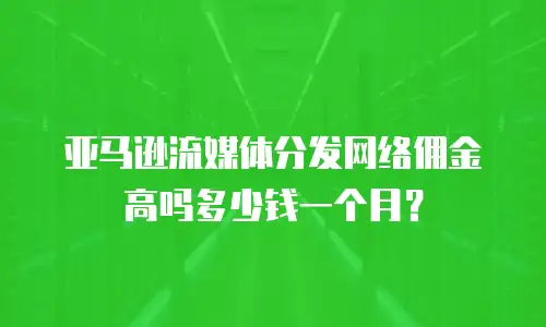 亚马逊流媒体分发网络佣金高吗多少钱一个月？
