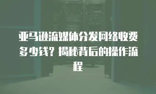 亚马逊流媒体分发网络收费多少钱？揭秘背后的操作流程