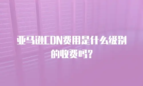 亚马逊CDN费用是什么级别的收费吗？
