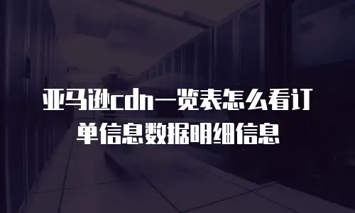 亚马逊cdn一览表怎么看订单信息数据明细信息