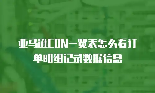 亚马逊CDN一览表怎么看订单明细记录数据信息