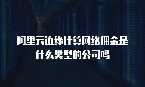 阿里云边缘计算网络佣金是什么类型的公司吗