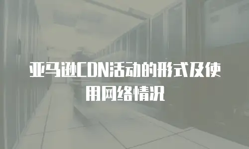 亚马逊CDN活动的形式及使用网络情况