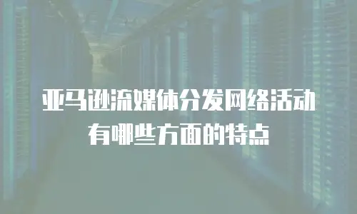 亚马逊流媒体分发网络活动有哪些方面的特点