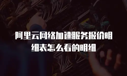 阿里云网络加速服务报价明细表怎么看的明细