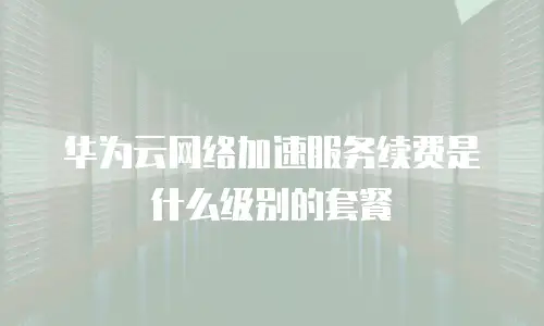 华为云网络加速服务续费是什么级别的套餐