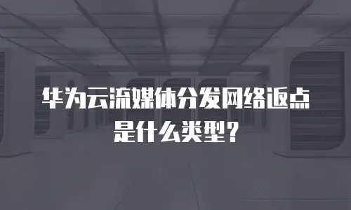 华为云流媒体分发网络返点是什么类型？