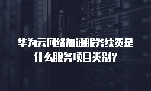华为云网络加速服务续费是什么服务项目类别？