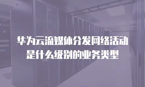 华为云流媒体分发网络活动是什么级别的业务类型