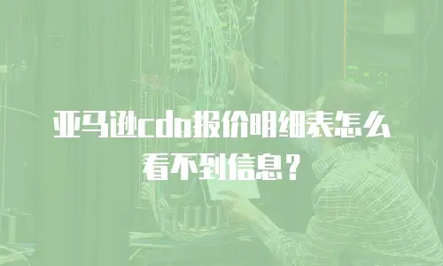 亚马逊cdn报价明细表怎么看不到信息？