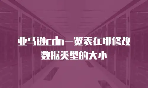 亚马逊cdn一览表在哪修改数据类型的大小
