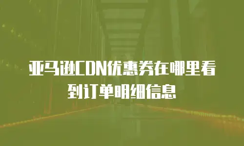 亚马逊CDN优惠券在哪里看到订单明细信息