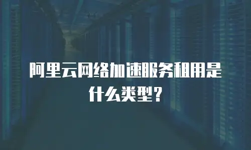 阿里云网络加速服务租用是什么类型？