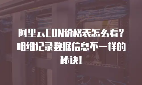 阿里云CDN价格表怎么看？明细记录数据信息不一样的秘诀！
