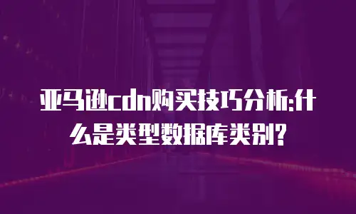 亚马逊cdn购买技巧分析:什么是类型数据库类别?