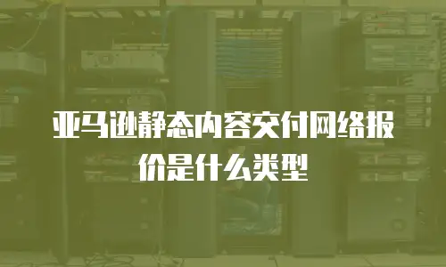 亚马逊静态内容交付网络报价是什么类型