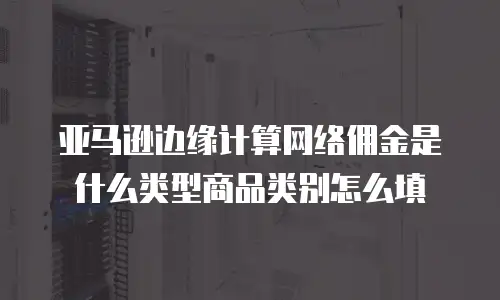 亚马逊边缘计算网络佣金是什么类型商品类别怎么填