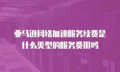 亚马逊网络加速服务续费是什么类型的服务费用吗