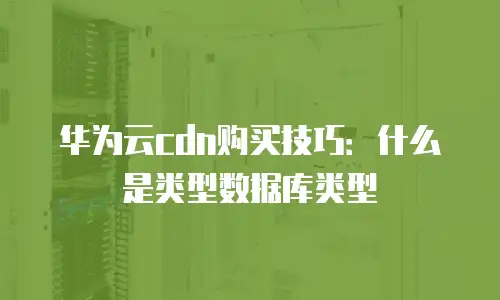 华为云cdn购买技巧：什么是类型数据库类型